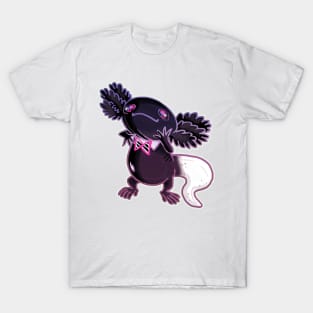 Axolotl black and white mud puppy t-shirt 1 T-Shirt